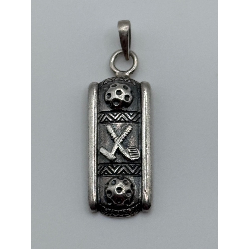 Navika Sterling Silver Golf Clubs Ball Design Pendant